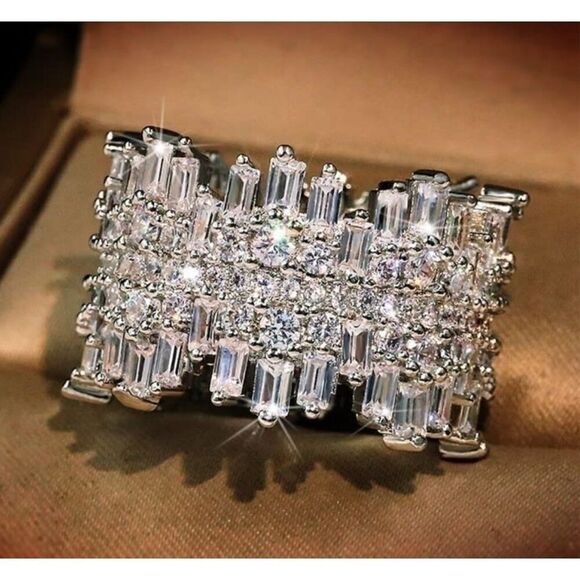 Iced Silver Ring - Picture 5 of 7
